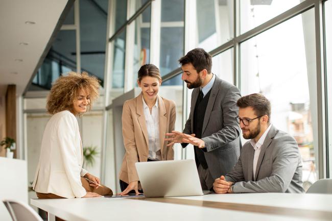 Multiethnic business people working together in the office